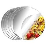 Aneco 6 Pack Acrylic Round Mirrors Non Glass Round Mirror Plate Self Adhesive Mirror Stickers for Home Wall Decor or Wedding Table Centerpiece, 8 Inches, (Thickness 2 mm)