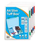 A4 Slim Clear Tuff Storage Box Multi-Purpose Organiser Utility Files by E&A Distribution Limited (15)