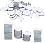 120Pcs Mirror Mosaic Tile, 1 Inch Small Mirror Pieces Round Diamond Square Mini Mosaic Mirrors, Sparkling Craft Mirror Mosaic Tile for Art Project Wall Door Home Decorations Crafts