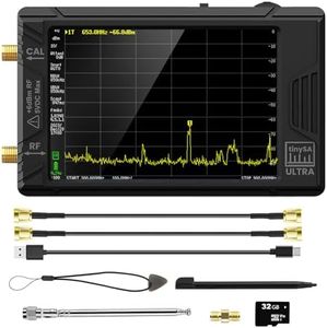 ALIESTFDNO 2024 Upgraded TinySA Ultra Spectrum Analyzer, 4.0 Inch 100kHz to 5.3GHz Handheld Frequency Analyzer with 32Gb Card, 2-in-1 Signal Generator 100kHz to 800MHz MF/HF/VHF UHF Input,V0.4.5.1