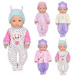 7 Pcs Doll Clothes with Hat and Coat for 43cm New Born Baby Dolls/ 15 inch Bitty Baby Doll