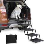 Dog Stair,Dog Ramps Nonslip Dog Steps Lightweight Portable Folding Pet Climbing Ladder 5 Steps for Medium Large Dogs to Get into Trucks, Cars, SUV and High Beds