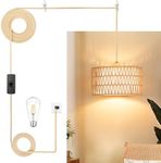 Plug in Pendant Light Rattan Hangin