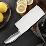 ATARC AT-10 Cleaver Knife Stainless Steel Premium Meat and Vegetable Knife, Cleaver Knife,Steel Professional Butcher Chopper,Heavy Duty Blade for Home Kitchen and Restaurant (Silver)