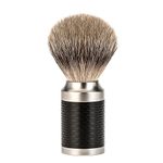 091M96 MÜHLE ROCCA Stainless Steel / Black Silvertip Badger Shaving Brush