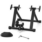 GYMAX Magnetic Bike Trainer Stand, Folding Stationary Bicycle Stand for Indoor Riding Exercise with Dual-Lock System, Quick Release Home Gym Bike Roller (Basic)