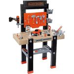 Smoby - Black and Decker Kids Centre Workbench, 92 piece Pretend play toy workbench with mechanical cordless screwdriver, car kit, tools, vice is suitable for children kids aged 3 yers and over