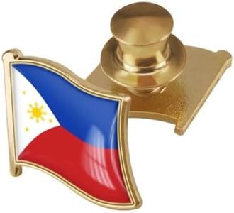 vmcoatdu Philippines Flag Backs Locking Pin Keepers Locking Clasp Pin Badge International Travel Brooch Metal Alloy Souvenir Pin 0.75x0.7 Inch Small Pin (Philippines)