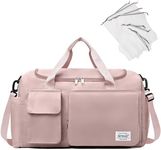 NPBAG Duffel Bag for Women, Sports Gym Bag with Wet Pocket & Shoes Compartment, Lightweight Weekender for Overnight, Travel Carry on Tote, Water Resistant (Pink)