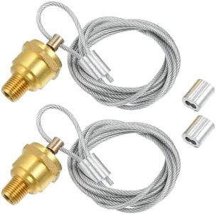 uxcell 2 Pair Air Tank Drain Valve Plug Fitting 1/4" NPT with 60" Cable Valve for Semi Trucks for Haldex Manual Brake Reservoir Drain Valve 12105 N3613AD, VMRS 013010192