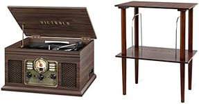Victrola Nostalgic 6-in-1 Bluetooth Record Player & Multimedia Center with Built-in Speakers + Wooden Stand