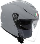 AGV - K5 JET EVO E2206, Jet Unisex Motorbike Helmet, Carbon and Glass Fibre Open Face Motorcycle Helmet, with Scratch Resistant and Anti-UV Visor, Nardo Grey, XL