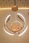 swanart Modern LED Chandelier, Crystal Ceiling Light Fixture with 3-Ring Design, Dimmable Pendant Lamp with Remote, Gold Finish for Dining Room, Living Room, Bedroom