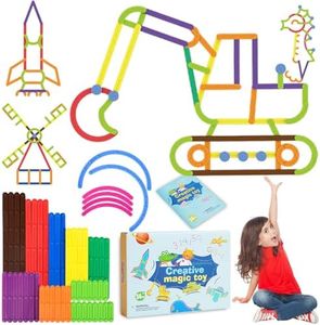 Tangdudu 81 Pezzi Costruzione Giocattolo Bambini Kit, STEM DIY Costruzioni Morbide Giochi, Puzzle Bambini, Regalo Bambino 3 4 5 6 7 8 Anni, Giocattolo Educativo Creativo per Ragazzi e Ragazze