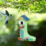 Yinns Birdhouse, Hanging Bird House for Outside, Wild Bird House, Decorative Rain Boot Bird House for Home Garden Decor