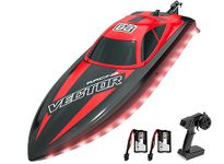 volantexrc Remote Control Boat with LED Light, 2.4GHz Self Righting RC Boat for Pools & Lakes, 20+ MPH Racing Boats Pool Toys for Adults with 2 Batteries (79506)