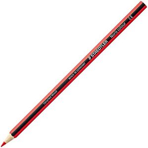 Staedtler Noris Colour - Matite Colorate Rosse, Set Matite da Disegno, Ideale per Cancelleria Scuola Università Ufficio e Cartoleria, Matite Triangolari per Bambini - Materiale Scolastico, 12 Pezzi