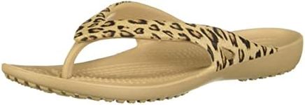 Crocs Women's Kadee II Graphic Flip, Leopard/Gold, US 7