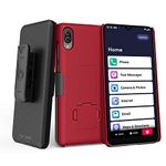 BELTRON Case with Clip for Jitterbug Smart3, Slim Protective Grip Case & Belt Clip Clip Holster Combo with Kickstand for Jitterbug Smart 3 Smartphone for Seniors (Lively Smart 2021) - Red