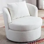 INZOY Swivel Barrel Chair with Lamb