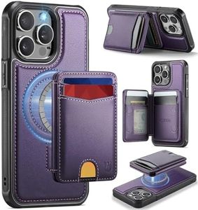 Usroom for iPhone 14 Pro Max Detachable Wallet Case with Card Holder, 2 in 1 RFID Blocking Credit Slots Kickstand Shockproof Phone Wallet for iPhone 14 Pro Max 6.7" Purple