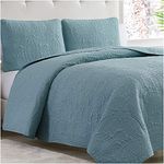 Mellanni Bedspread Coverlet Set Spa-Blue - Bedding Cover - Oversized 3-Piece Quilt Set (King, Spa Blue)