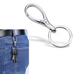 Zinc Metal Key Fob, Premium Key Ring, Car Key Chain with Carabiner Clip, Key Holder (Silver)