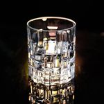 BLISS START Diamond Crystal Cut Whiskey Glasses Set of 6 pcs // 310 ml Bar Glass for Drinking Bourbon, Whisky, Scotch, Cocktails, Cognac- Old Fashioned Cocktail Tumblers (6)