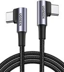 UGREEN USB C to USB C Charger Cable Right Angle Type C 60W PD Fast Charging Compatible with iPhone 16 Pro Max/15, Pixel 9 8 7, Galaxy S24 S23 Note 10, MacBook Air, iPad Pro 2024, Switch, 1M