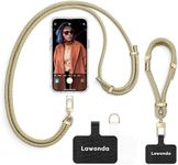 Lawonda 2 Pads Phone Lanyard Adjustable Crossbody Cell Phone Neck Strap Universal Mobile Phone Wrist Lanyard + 2pcs Phone Patch Tether Tab for Travel Essentials Beige