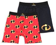 INTIMO Disney Mens' 2 Pack The Incredibles Boxers Underwear Boxer Briefs (Medium) Black