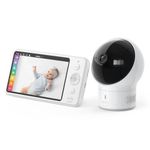 eufy Security Baby Monitor Spaceview E110 with Security Camera and 2-Way Audio, 720p HD Resolution, Night Vision, 5" Display, 110° Wide-Angle Lens Included, Lullaby Player, Sound Alert, Upgraded