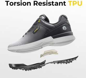 FitVille Men’s Golf Shoes Extra Wide – Water Resistant, Non-Slip, Grey, UK 12