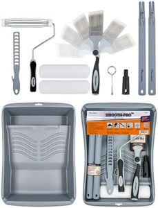 ROLLINGDOG Paint Roller Kit with Extension Pole - 10PC Paint Roller Set Extendable Paint Brush,9 Inch Paint Roller With Tray