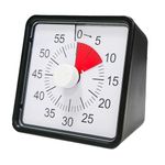 The AutoStory 60 Minute Visual Timer Clock for use in Kitchen, School, Office, Homework, Gaming, Sleeping & Teaching. Easy to use, Silent & Effective Time Management Tool for Kids and Adults (Black)