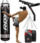 RDX Unfilled Punch Bag 4FT 5FT for Pro Training, 50KG Max Filling Capacity, 4PC 3PC Heavy Boxing Bag Set and Gloves Bracket Hanging Steel Chain, MMA Kickboxing Muay Thai Karate BJJ Home Gym Fitness