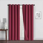 Home Beyond & HB design - Room Darkening Blackout Curtains, Thermal Insulated Grommet Window Curtains for Living Room Bedroom, 52 by 84 Inch (2 Panels, Burgundy)