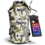 Earth Pak -Waterproof Dry Bag - Roll Top Dry Compression Sack Keeps Gear Dry for Kayaking, Beach, Rafting, Boating, Hiking, Camping and Fishing with Waterproof Phone Case