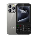 IKALL K999 Premium Keypad Phone – 2000mAh Battery, Spacious Display, Elegant Design (Silver)