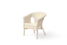 Desser Indoor Wicker Kids Loom Chair in White, Natural, Blue or Pink – For Toddlers & Infants – Fully Assembled Rattan Hand Crafted Cane – Dims: H49.5cm x W43cm x D37cm, Floor to Seat 28cm