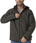 Free Country Men's Softshell Jacket Water & Wind Resistant Insulated and Warm Fleece Lined Rain Hiking Winter Coat for Men-Olive-Size L