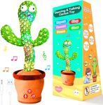 Rechargeable Talking Cactus Toy, Dancing Cactus Toy with Upgraded Adjustable Volume, Colorful Glowing Cactus Baby Toy, Interactive Dancing Cactus Toy That Talks Back