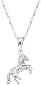 Amor Necklace with Pendant 925 Sterling Silver Girls Children's Necklace, 35 + 3 cm, Silver, Horse, Comes in Jewellery Gift Box, Silber 925, Sterling Silver, None