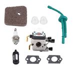 Carburetor Set Thread Cutter with Air Filter Fuel Line Primer Bulb Kit for STIHL FS55 FS38 FS45 FS46 KM55 HL45 FS55C FS55R FS55RC FS45L FS45C FS46C