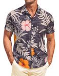 Gavliuu Hawaiian Shirt for Men - Men's Hawaiian Button Down Shirts Floral Shirts Printed Casual Short Sleeves