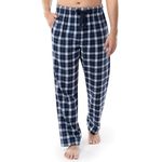 Fruit of the Loom Men's Yarn-dye Woven Flannel Pajama Pant, Navy Plaid, X-Large