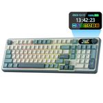 RK ROYAL KLUDGE S98 Mechanical Keyboard w/Smart Display & Knob, Top Mount 96% Wireless Mechanical Keyboard BT/2.4G/USB-C, Hot Swappable, Software Support, Massive Battery, 98 Keys