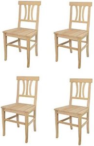 t m c s Tommychairs - Set 4 chaises Artemisia pour Cuisine, Bar et Salle à Manger, Robuste Structure en Bois de hêtre Poli, Non traité, 100% Naturel et Assise en Bois