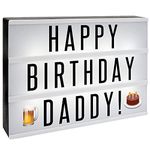 A4 Cinematic Lightbox | Includes 205 Letters & Emoji | Illuminated Light Up Box Sign | Battery or USB Powered | Party Decoration | Message Box | Pukkr