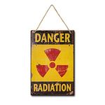 MAIYUAN Danger Sign-Danger Radiation Allied Military Vintage Decorative Wood Sign -Outdoor Funny Signs (35W3057)